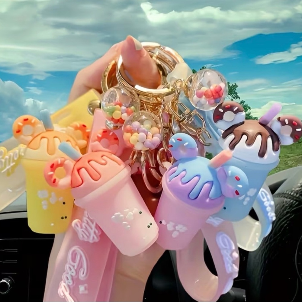 Cute Pastel Dessert bag charm Keychain you get one